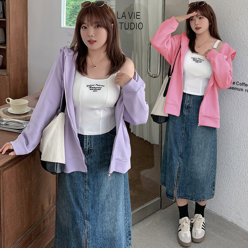 微胖大码春夏200斤大码女装 学院风宽松刺绣卫衣外套洋气遮肉上衣,女装/女士精品,大码连衣裙,淘宝优惠券,粉丝福利购,淘宝优惠卷