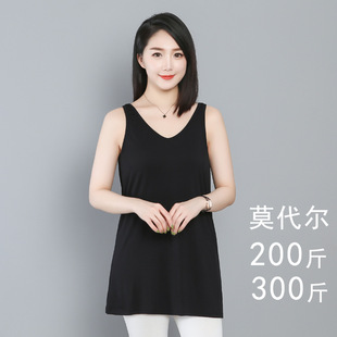 夏季300斤大码女装双v领背心200斤打底衫180斤女士吊带外穿显瘦薄