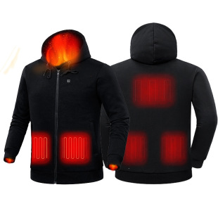 秋冬新款韩版带帽情侣款加热全身自发热衣服智能温控电热卫衣保暖