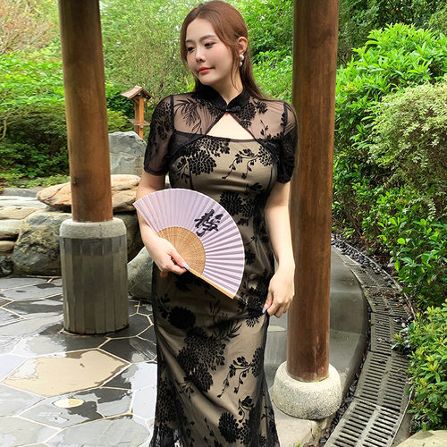 大码网纱鱼尾裙2023年夏季