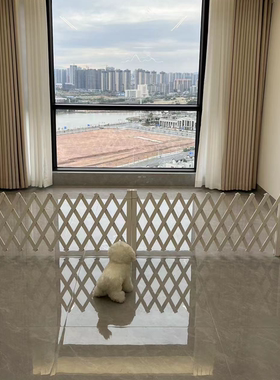 宠物围栏狗笼隔断拦狗栅栏阳台隔离门可伸缩栅栏门挡狗挡猫兔护栏