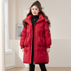 大码女装2023冬装新款200斤胖mm洋气时尚中长款遮肉显瘦羽绒服