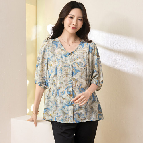 胖mm夏装时髦洋气短袖T恤