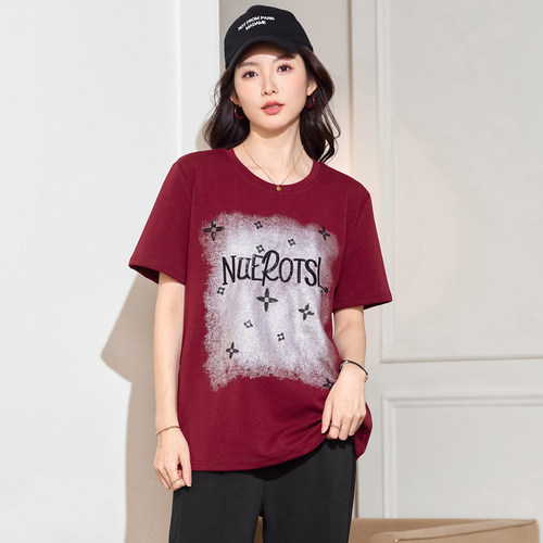 200斤胖mm夏装宽松显瘦短袖T恤衫