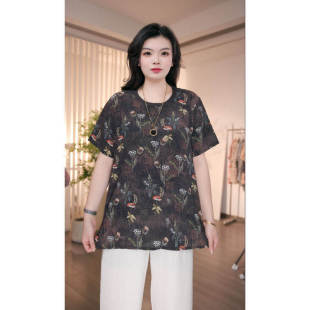百搭休闲宽松显瘦短袖 120斤到230斤小衫 上衣 女装 大码