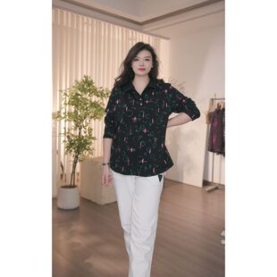 女装 200斤胖mm宽松显瘦长袖 秋季 胖妹妹时髦洋气打底衫 T恤 新款 大码