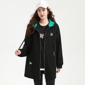 女装 春装 200斤胖mm时尚 加大码 洋气休闲开衫 胖妹妹宽松显瘦外套