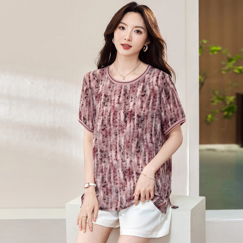 200斤胖妹妹夏装遮肉显瘦短袖T恤