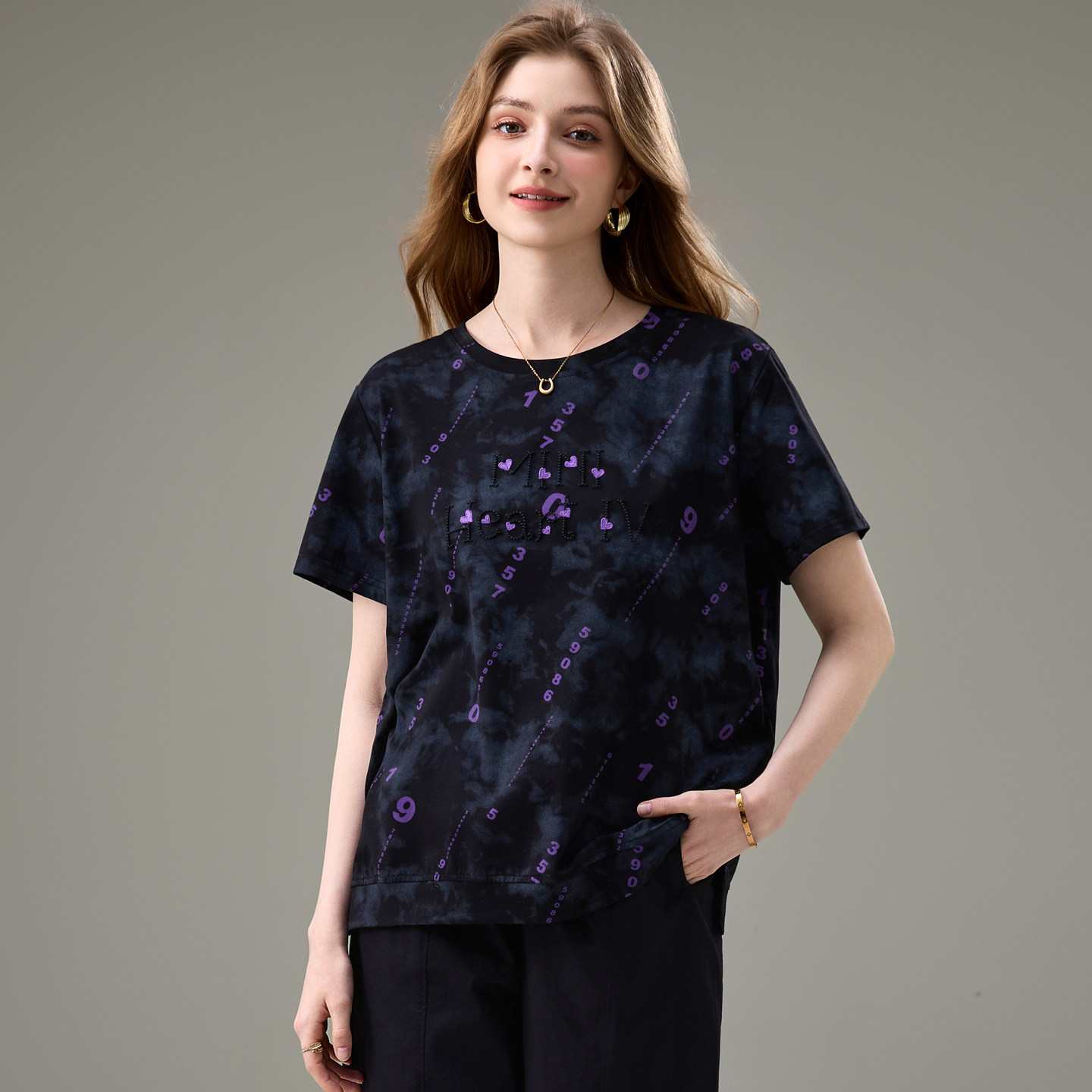 大码女装夏季新款胖妹妹洋气时尚休闲上衣胖mm宽松显瘦短袖T恤衫