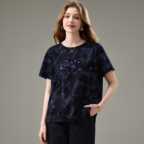 胖妹妹夏装洋气时尚休闲上衣