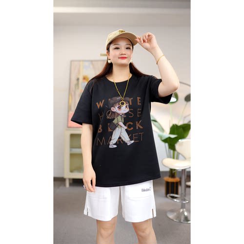 大码女装2026夏装新款200斤胖妹妹洋气时尚上衣宽松显瘦短袖T恤衫