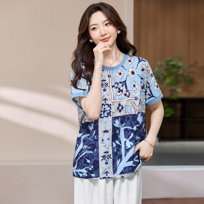 200斤胖mm夏装时尚休闲雪纺上衣