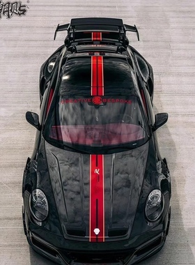 保时捷911Turbo S车贴拉花carrera车身改装侧裙边贴纸992机盖彩条