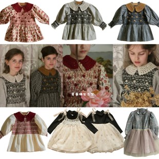 童装 长袖 女孩加绒卫衣裤 纱裙马甲气质公主BD法式 连衣裙 套装 秋冬款