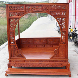 红木缅甸花梨木中式架子床大果紫檀原实木卧室明清古典拔步公主床