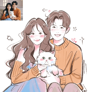 手绘头像定制微信头像代画照片手绘设计漫画人物约稿手绘定制宠物