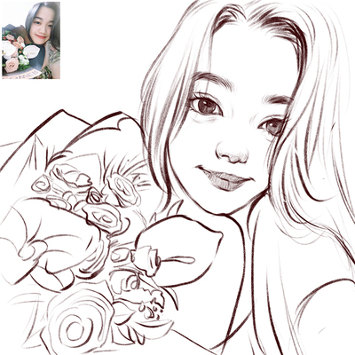 头像速写卡通手绘q版代画