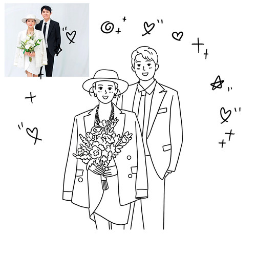 手绘头像定制照葫芦画瓢5折