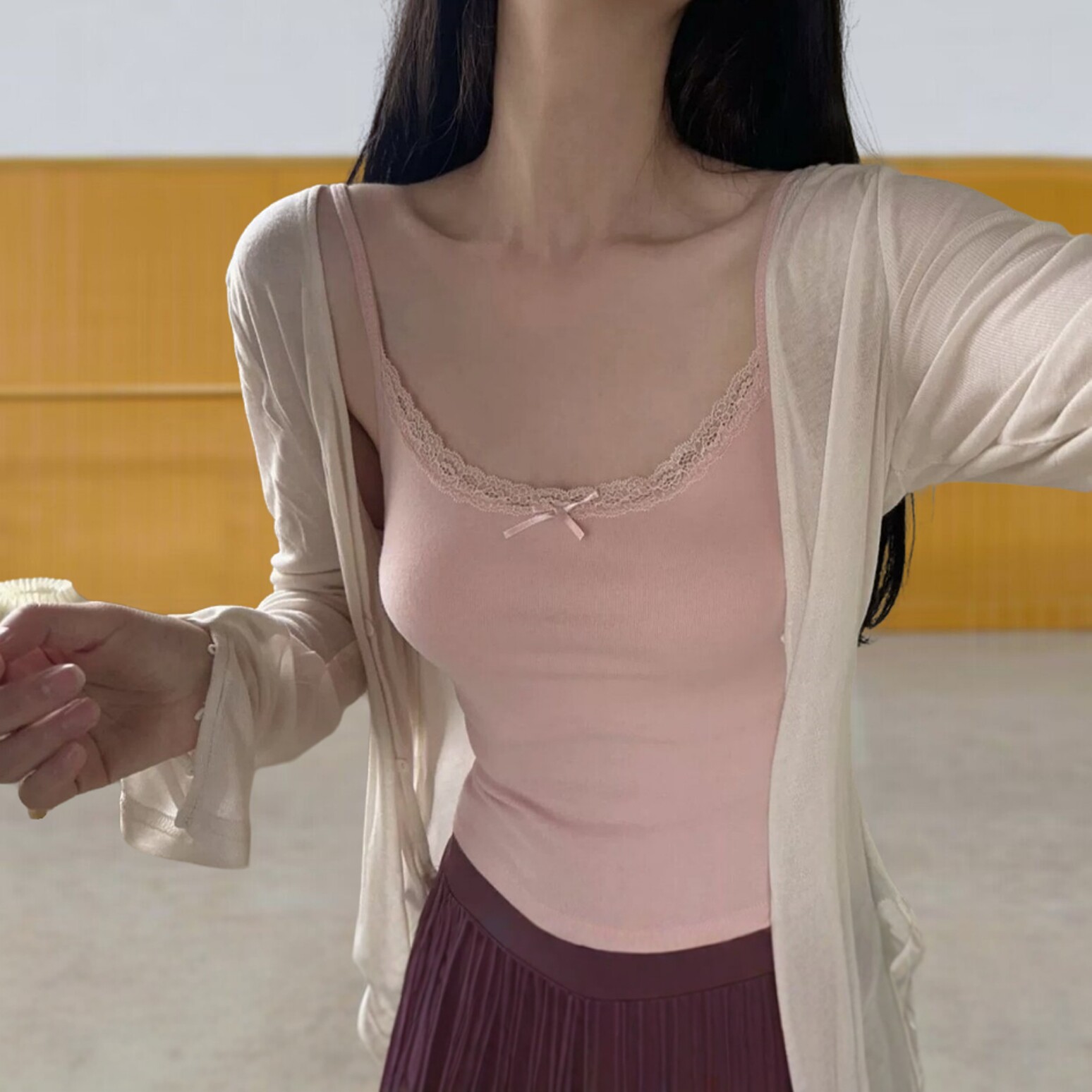 现代舞蹈服装练功服内搭吊带打底背心女式日常可穿古典艺考训练服
