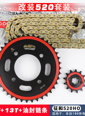 适用鸷道猛鸷战鹰CB190R 改装520静音套链齿轮三件套征和油封链条
