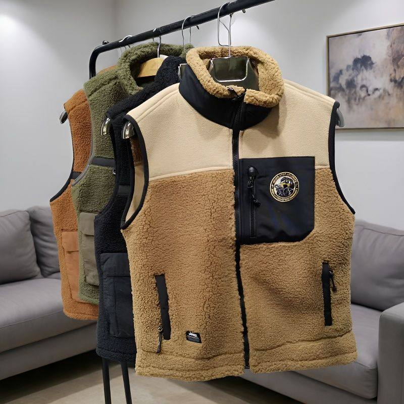JP撤柜户外摇粒绒秋冬拼色男士立领马甲百搭休闲无袖坎肩背心外套,男装,常规马甲,淘宝优惠券,粉丝福利购,淘宝优惠卷