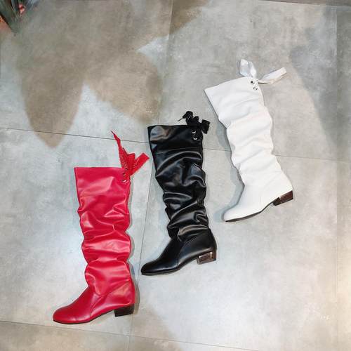 Retro Cos Ruched Knee High Boots 褶皱显瘦堆堆过膝高筒长靴