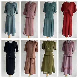 春秋复古着vintage孤品中古日本制羊毛西装外套经典套装