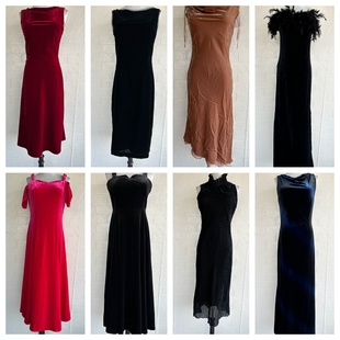 vintage复古着森系学院风经典复古金丝绒连衣裙