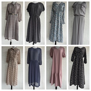 vintage复古着孤品巴洛克森系小清新棉质雪纺连衣裙