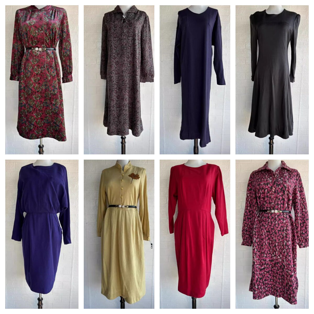 厚款vintage复古着森系田园风长裙