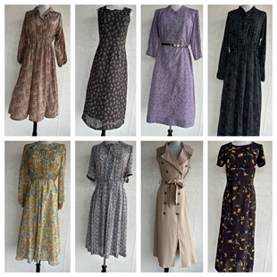 vintage复古着孤品巴洛克森系小清新棉质雪纺连衣裙