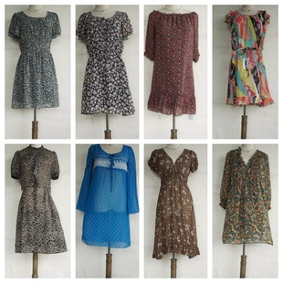 vintage复古着孤品巴洛克森系小清新棉质雪纺连衣裙