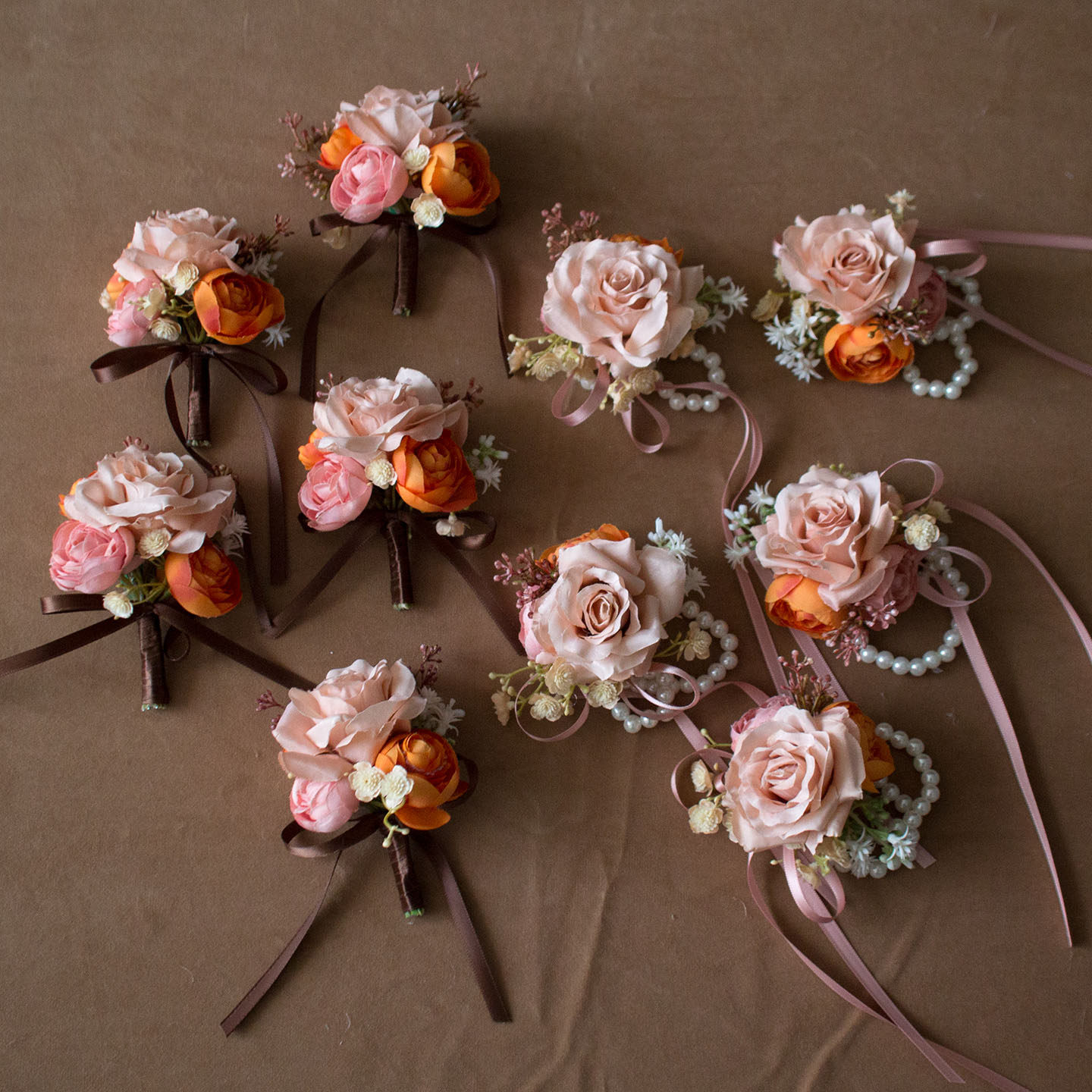 仿真花结婚胸花伴娘伴手礼手腕花假花胸针会议嘉宾襟花婚礼伴郎