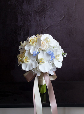 仿真花新娘结婚球型手捧花伴娘花球结婚摄影拍照花束假花领证花艺