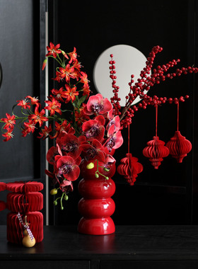 仿真花婚房布置店铺装饰摆件新年花束结婚样板间摆设新中式喜庆花