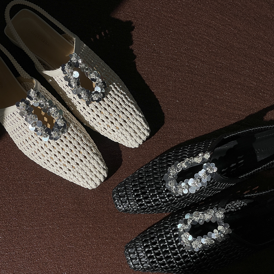 牛皮编织款后空凉鞋女