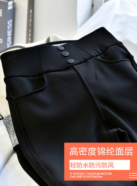 高腰特厚小黑裤2025女装秋冬高腰貂绒加厚妈妈棉裤外穿小脚裤长裤