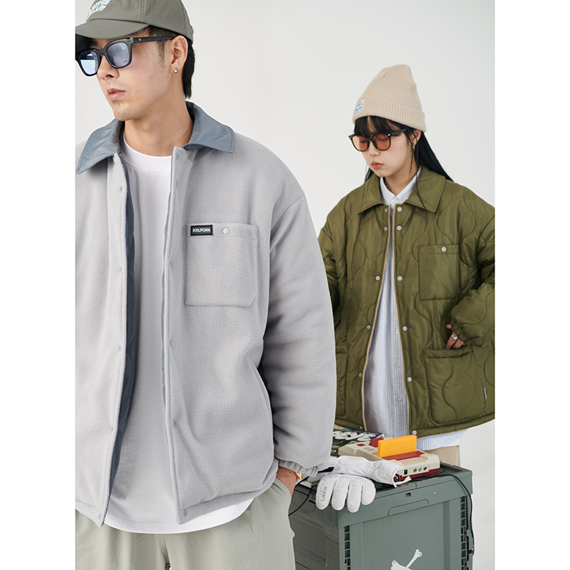 KXLFCHN两面穿摇粒绒加厚棉服冬