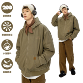KXLFCHN空穴来风 棉服男女秋冬宽松复古连帽棉衣加厚外套 水洗工装