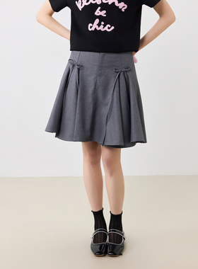 KXLFCHN空穴来风 春夏Q1502A字抽褶半裙休闲复古百搭褶皱短裙子女