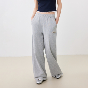 纯色基础阔腿直筒长裤 宽松休闲百搭款 女 纯色卫裤 KXLFCHN空穴来风