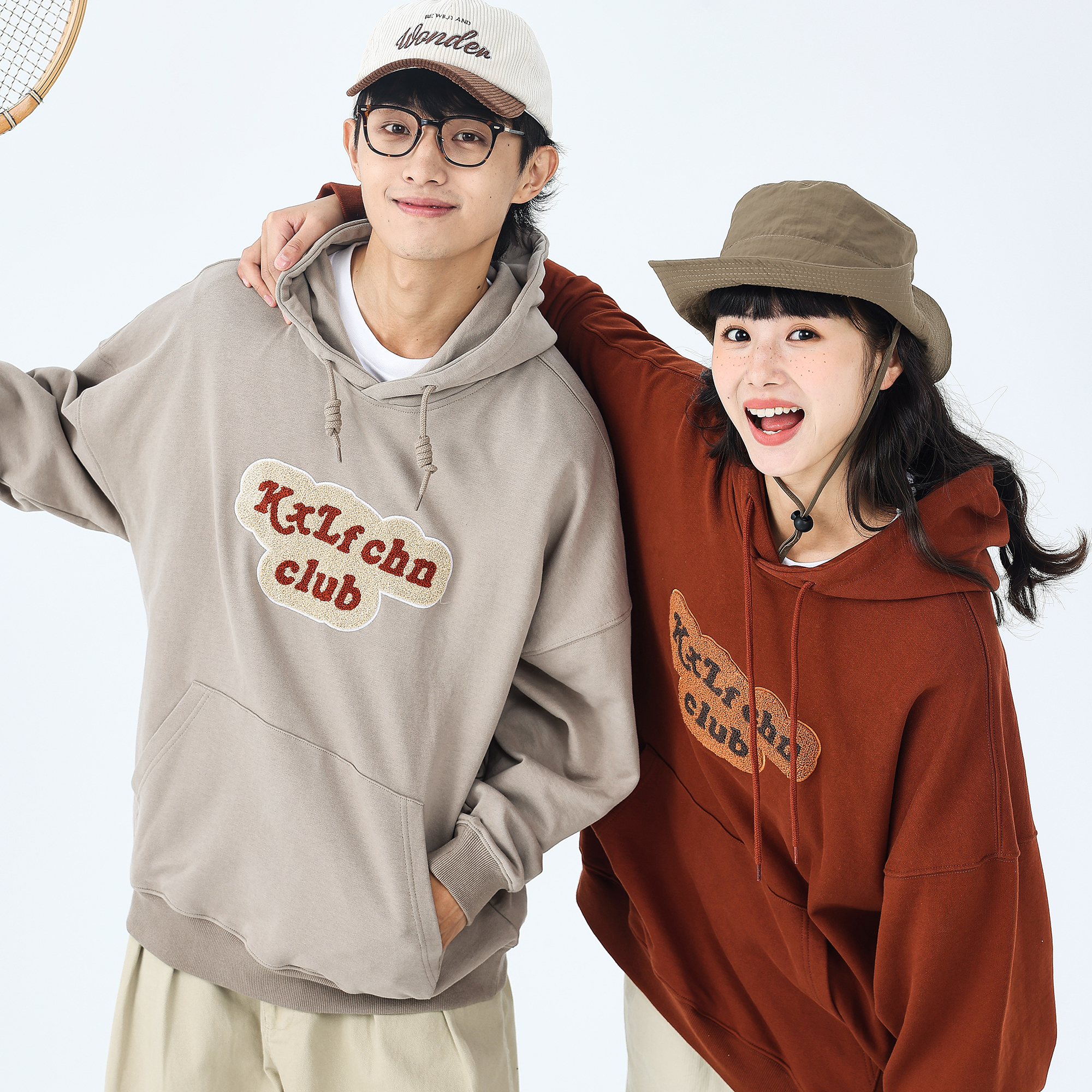 KXLFCHN毛巾绣连帽卫衣男女款