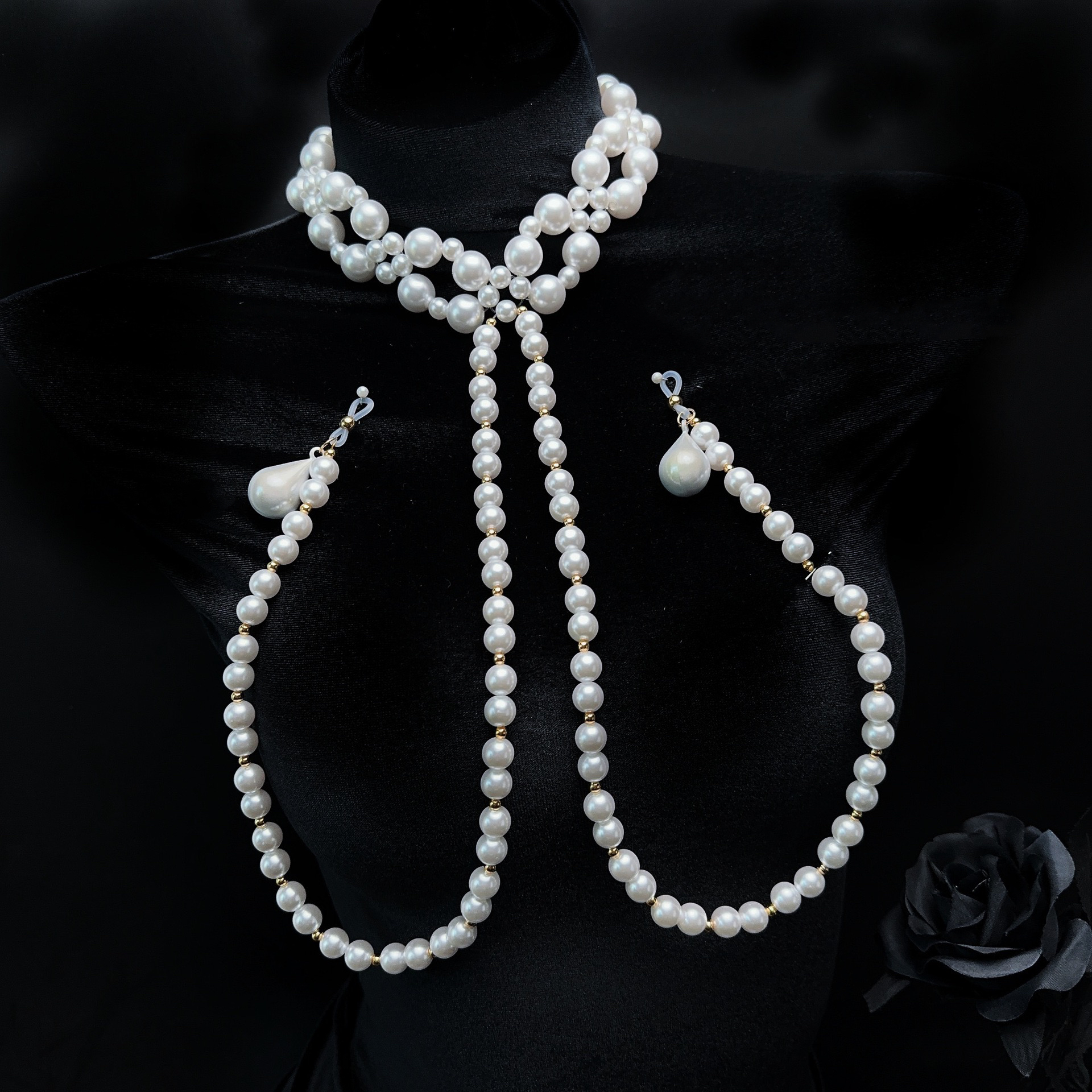 CAROLLL珠圆玉润重工珍珠项圈珍珠乳夹复古性感气质胸链可拉拽