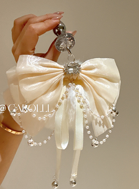 CAROLLL缎带蝴蝶结塞子米色粉色可爱高级感