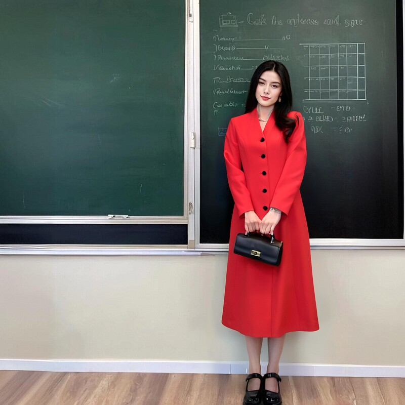 红色女士风衣外套春秋修身