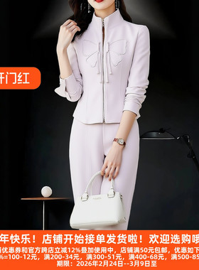 丽新折扣女装 M魅系列25秋装30年知名品牌松紧腰丝绒阔腿裤1322