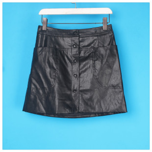 X袖 百搭半身裙PU皮短裙 系列新款 时尚 单件 夏装 丽新折扣女装