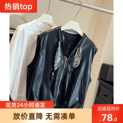 宽松显瘦V领搭配丝巾百搭外套