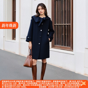 年轻都市女性蝴蝶结双面呢大衣 系列25秋冬新款 丽新折扣女装 P飘