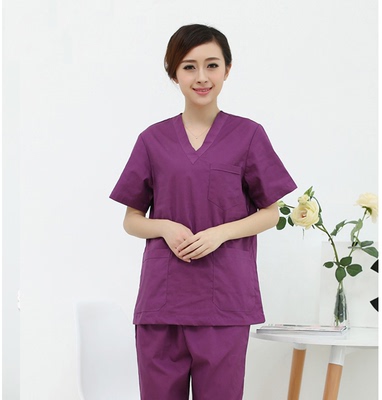 纯棉女洗手衣 刷手服 隔离服手术衣手术室工作衣 可高温医护服装